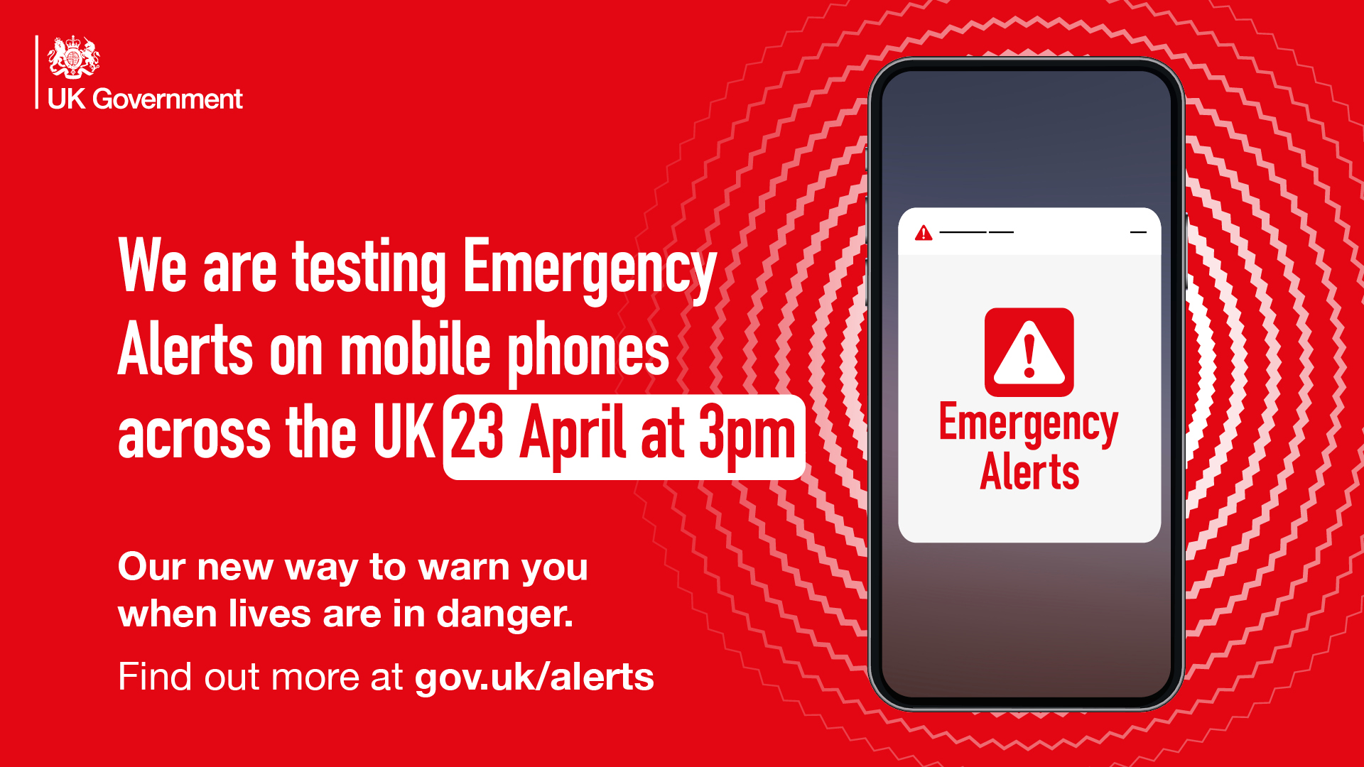 National Test of the UK Emergency Alerts Service 300330pm Sunday